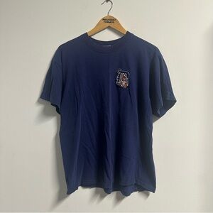 Vintage Detroit Tigers MLB Embroidered T-shirt Navy Large
